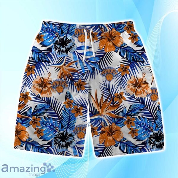 New York Knicks Team Logo Pattern Basketball Season Hawaiian Shirt & Short Product Photo 3