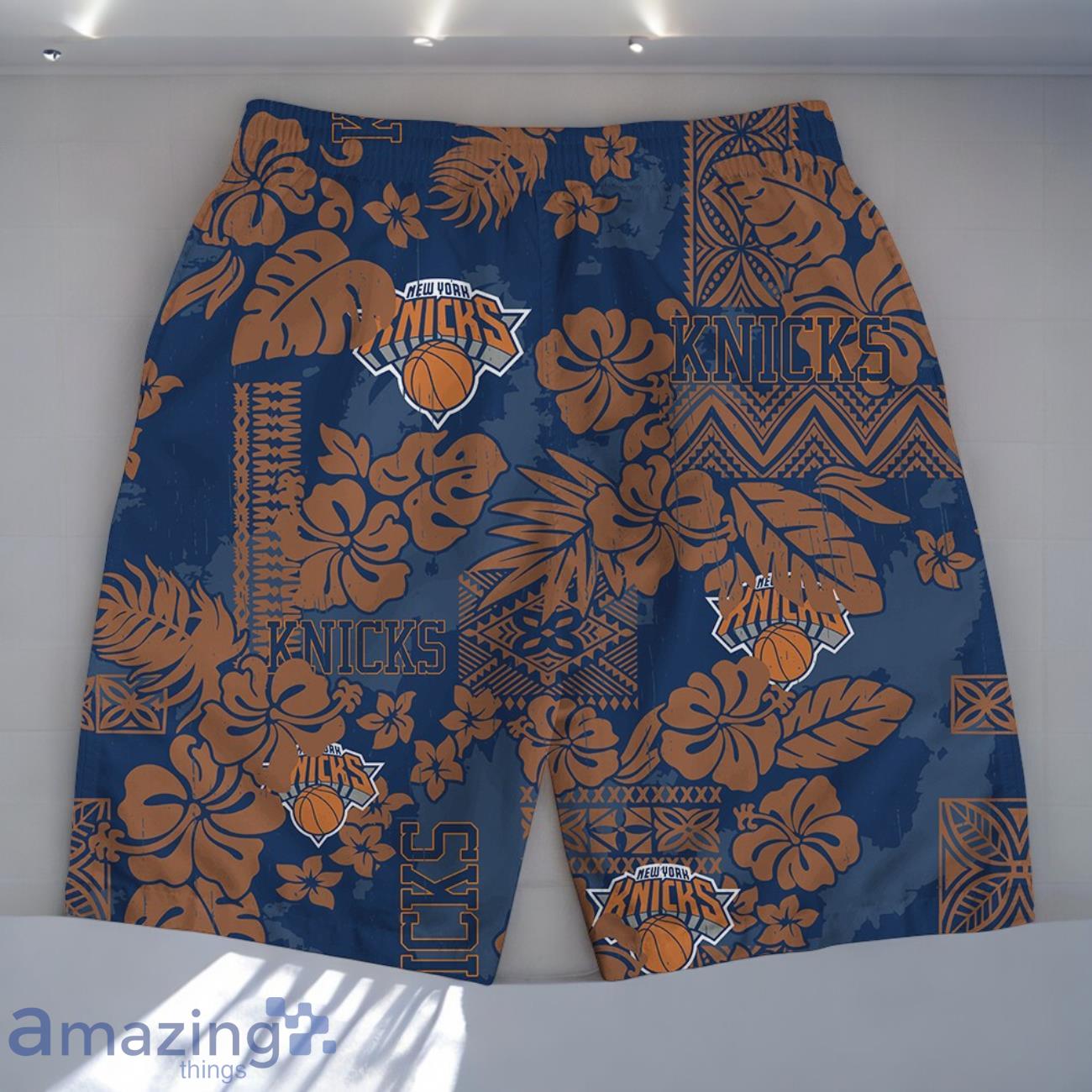New York Knicks Team Logo Pattern Retro Magic Hawaiian Shirt And Short image New York Knicks Team Logo Pattern Retro Magic Hawaiian Shirt And Short Product Photo 4
