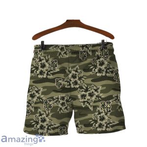 New York Mets Logo Camo Pattern 3D Hawaiian Shirt & Short image New York Mets Logo Camo Pattern 3D Hawaiian Shirt & Short Product Photo 4