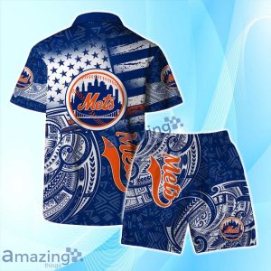 New York Mets Logo Tribal Magic Hawaiian Shirt & Short Summer Beach Product Photo 2