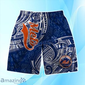 New York Mets Logo Tribal Magic Hawaiian Shirt & Short Summer Beach Product Photo 3