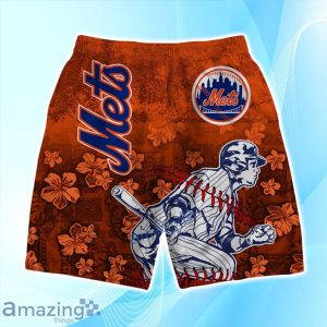 New York Mets MLB Flower 3D Aloha Summer Hawaiian Shirt & Short Product Photo 4