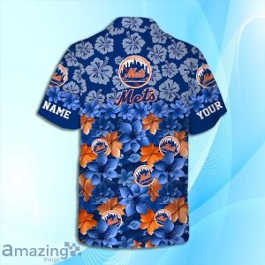 New York Mets MLB Flower Hawaiian Shirt And Short Custom Name For Fans image New York Mets MLB Flower Hawaiian Shirt And Short Custom Name For Fans Product Photo 4