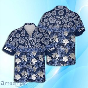 New York Yankees MLB Flower Hawaiian Shirt And Short Custom Name For Fans image New York Yankees MLB Flower Hawaiian Shirt And Short Custom Name For Fans Product Photo 2