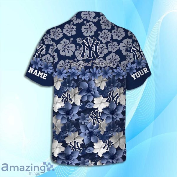 New York Yankees MLB Flower Hawaiian Shirt And Short Custom Name For Fans Product Photo 4