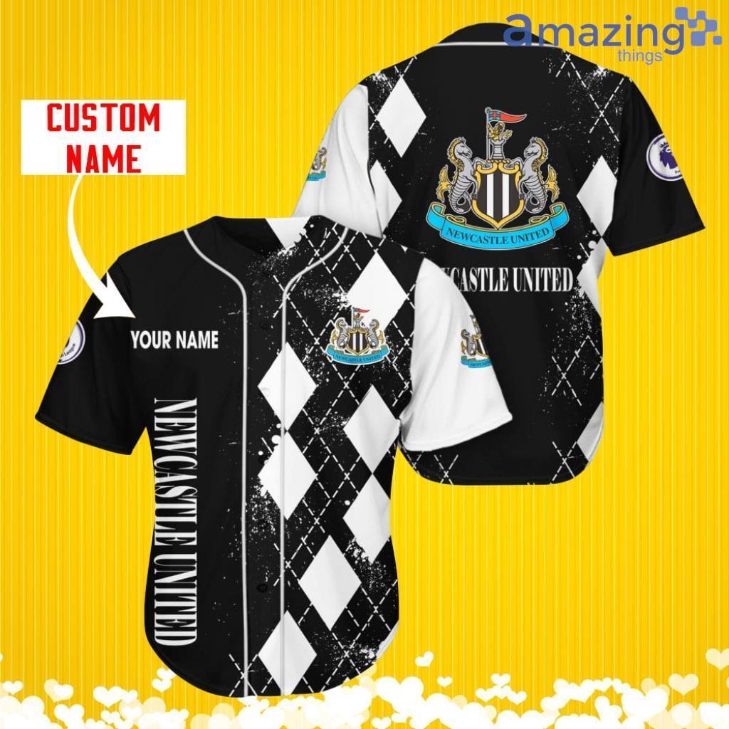 Newcastle United F.C Sports Logo Jersey Baseball Shirt Custom Name With Diamond Brush Pattern For Men And Women image Newcastle United F.C Sports Logo Jersey Baseball Shirt Custom Name With Diamond Brush Pattern For Men And Women Product Photo 1