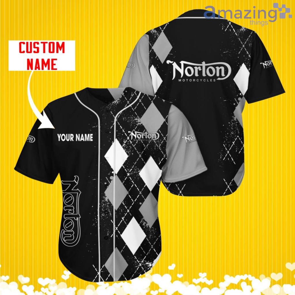 Norton Sports Logo Jersey Baseball Shirt Custom Name With Diamond Brush Pattern For Men And Women image Norton Sports Logo Jersey Baseball Shirt Custom Name With Diamond Brush Pattern For Men And Women Product Photo 1