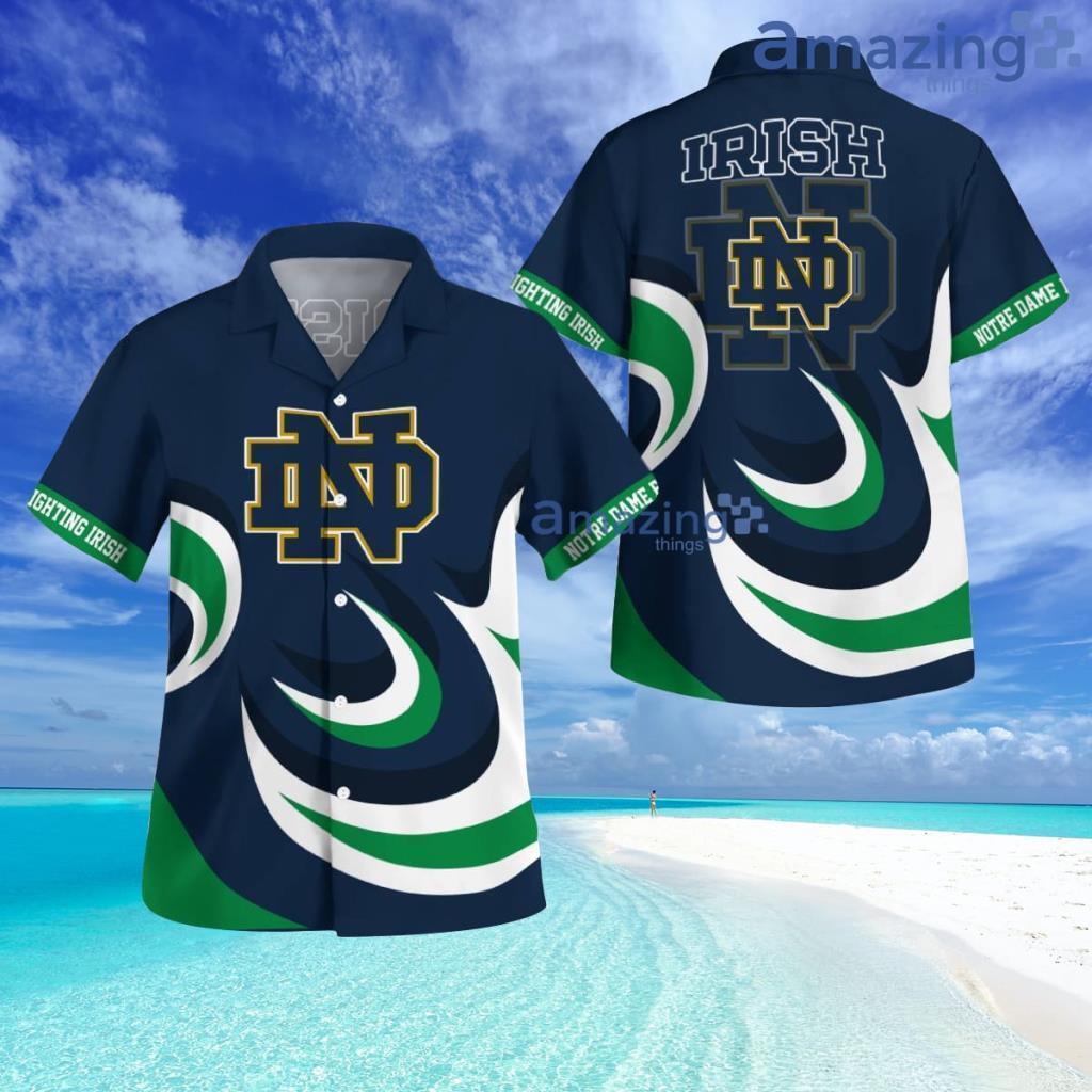 Notre Dame Fighting Irish Regular Fit Unisex Premium Button Down Tropical Hawaiian Shirt image Notre Dame Fighting Irish Regular Fit Unisex Premium Button Down Tropical Hawaiian Shirt Product Photo 1