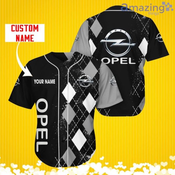 Opel Sports Logo Jersey Baseball Shirt Custom Name With Diamond Brush Pattern For Men And Women Product Photo 1