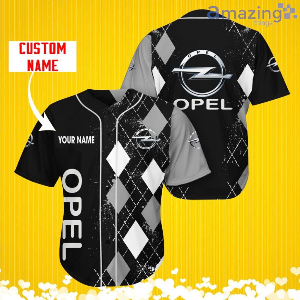 Opel Sports Logo Jersey Baseball Shirt Custom Name With Diamond Brush Pattern For Men And Women image Opel Sports Logo Jersey Baseball Shirt Custom Name With Diamond Brush Pattern For Men And Women Product Photo 1