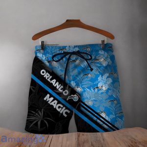 Orlando Magic Logo Flower Pattern Hawaiian Shirt & Short Product Photo 3