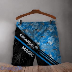 Orlando Magic Logo Flower Pattern Hawaiian Shirt & Short Product Photo 4