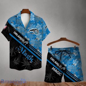 Orlando Magic Logo Flower Pattern Hawaiian Shirt & Short Product Photo 1