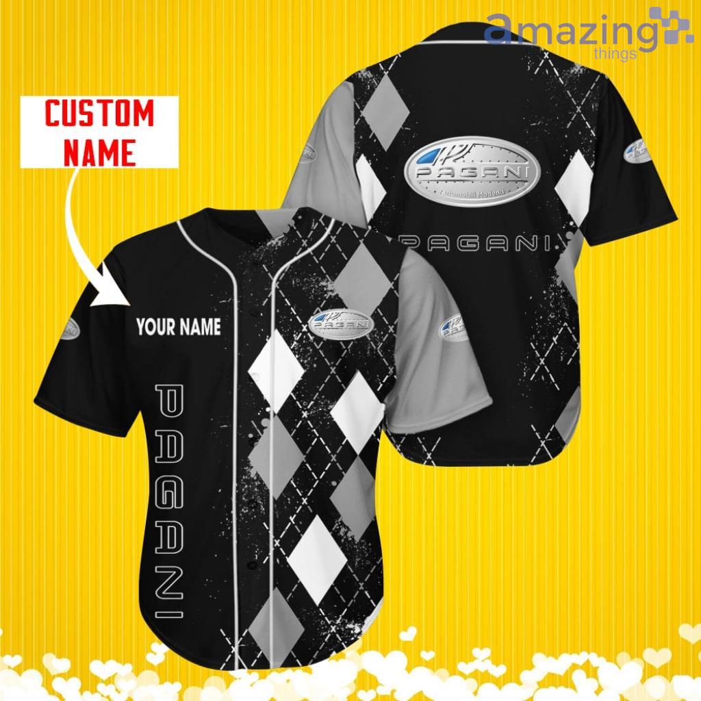 Pagani Sports Logo Jersey Baseball Shirt Custom Name With Diamond Brush Pattern For Men And Women image Pagani Sports Logo Jersey Baseball Shirt Custom Name With Diamond Brush Pattern For Men And Women Product Photo 1