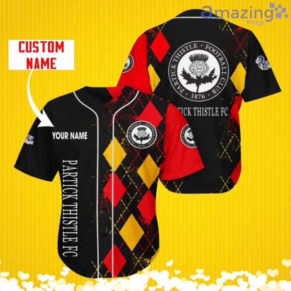 Partick Thistle F.C. Sports Logo Jersey Baseball Shirt Custom Name With Diamond Brush Pattern For Men And Women Product Photo 1