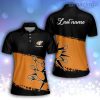 Personalized black and orange bowling sport lover polo shirt