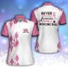 Personalized Never Underestimate A Woman With A Bowling Ball Polo Shirt white