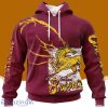 Personalized Nrl Brisbane Broncos Special Retro Logo Design Hoodie 3D All Over Print Vintage For Big Fans