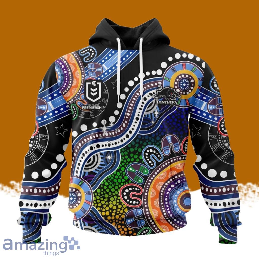 Personalized Nrl Penrith Panthers Special Indigenous Design Hoodie 3D All Over Print Vintage For Big Fans image Personalized Nrl Penrith Panthers Special Indigenous Design Hoodie 3D All Over Print Vintage For Big Fans Product Photo 1
