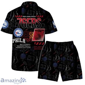 Philadelphia 76ers NBA Logo Basketball Street Style Design Hawaiian Shirt & Short Product Photo 2