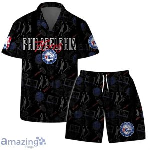 Philadelphia 76ers NBA Logo Basketball Street Style Design Hawaiian Shirt & Short Product Photo 1