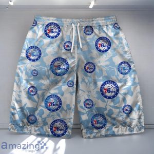 Philadelphia 76ers - NBA The Land Of Sunshine Pattern Hawaiian Shirt And Short Product Photo 3