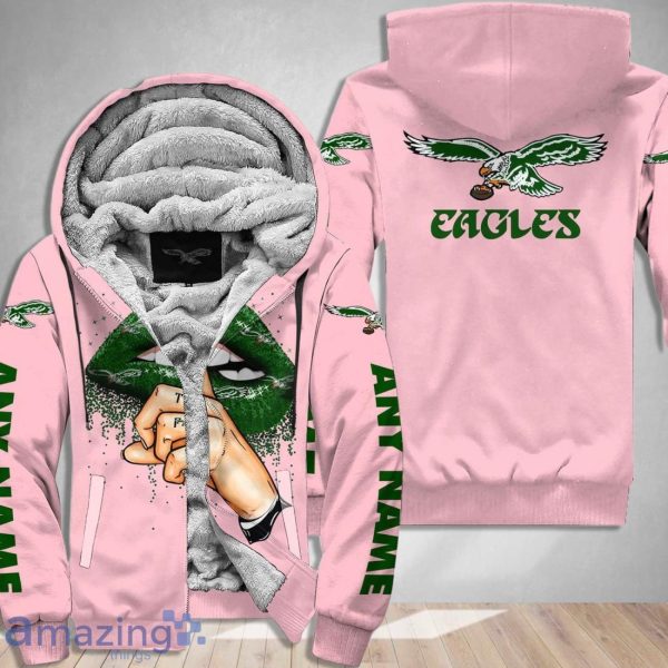 Philadelphia Eagles 1987 Custom Name Shut The F Up Pink 3D Hoodie Shirt Product Photo 2