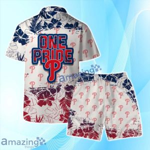 Philadelphia Phillies MLB Logo One Pride Hawaiian Shirt & Short Summer Beach image Philadelphia Phillies MLB Logo One Pride Hawaiian Shirt & Short Summer Beach Product Photo 2