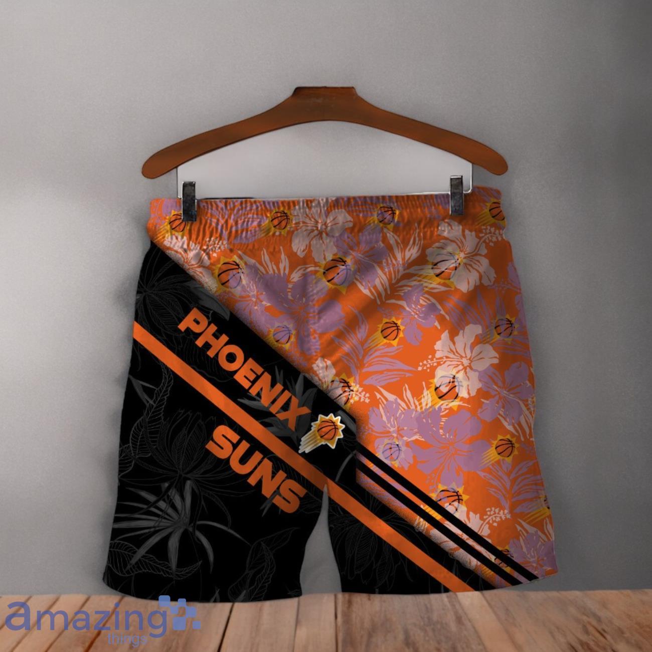 Phoenix Suns Logo Flower Pattern Hawaiian Shirt & Short image Phoenix Suns Logo Flower Pattern Hawaiian Shirt & Short Product Photo 4