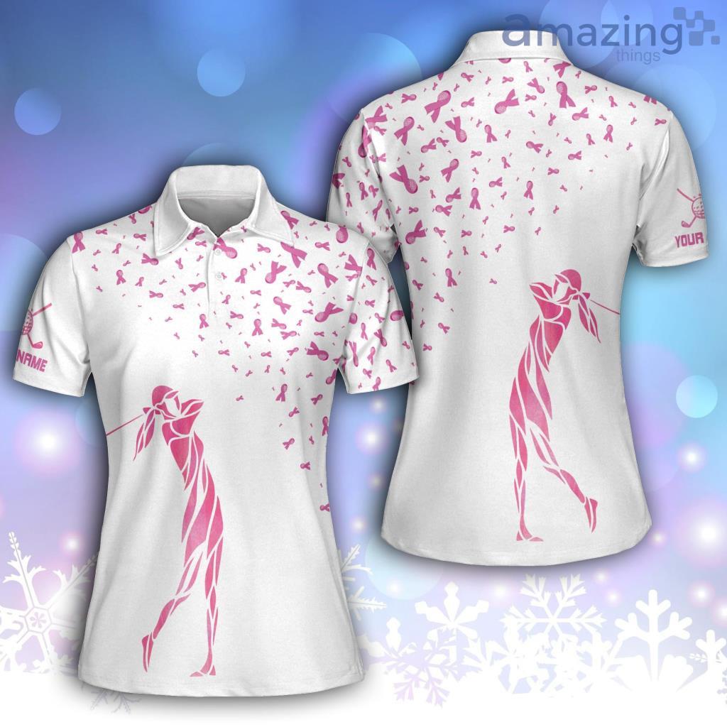 Pink Funny Womens Golf Polo Shirt white image Pink Funny Womens Golf Polo Shirt white Product Photo 1