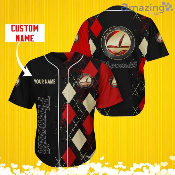 Plymouth Sports Logo Jersey Baseball Shirt Custom Name With Diamond Brush Pattern For Men And Women Product Photo 1
