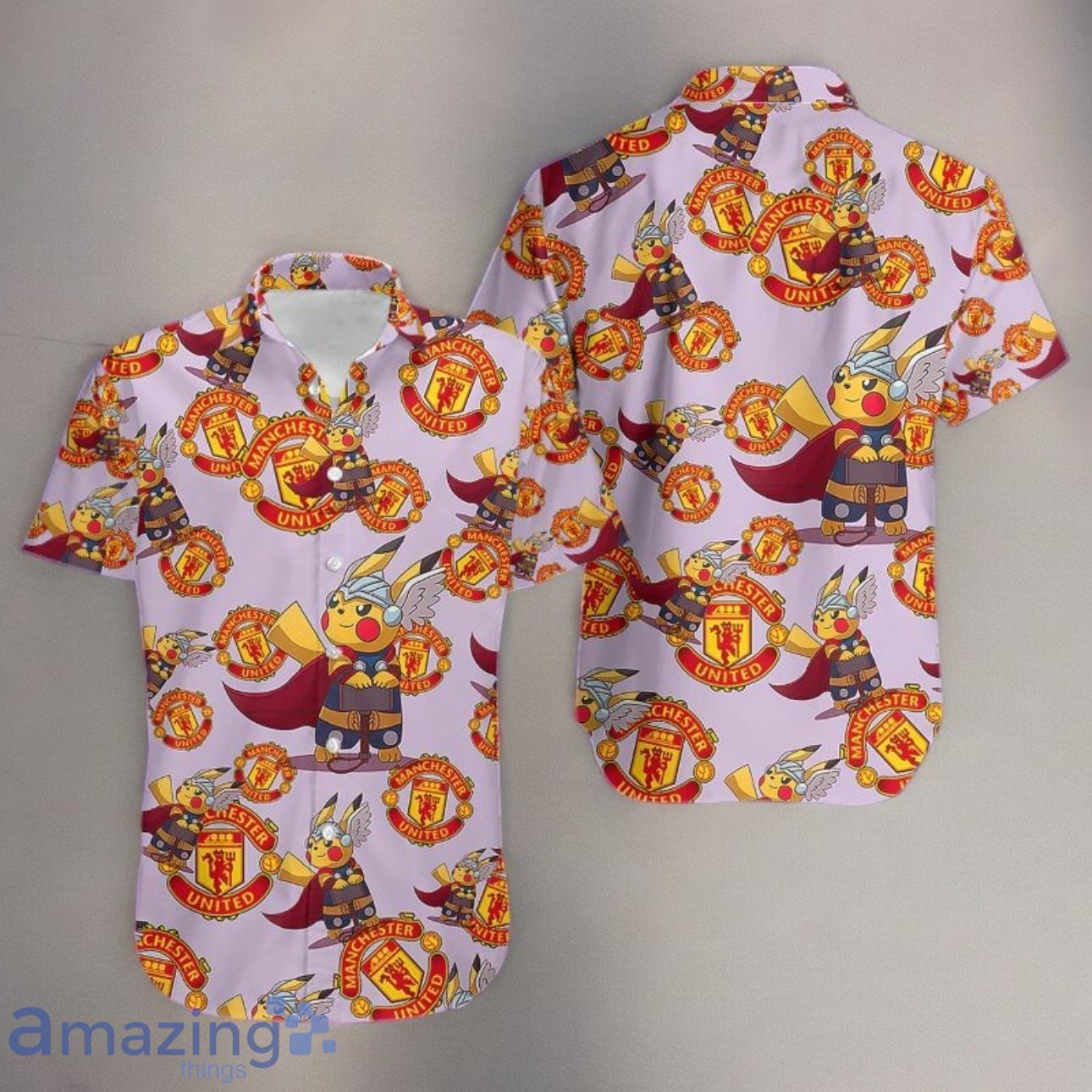 Pokemon Thor Marvel Aloha Hawaiian Shirt Manchester United Club image Pokemon Thor Marvel Aloha Hawaiian Shirt Manchester United Club Product Photo 1