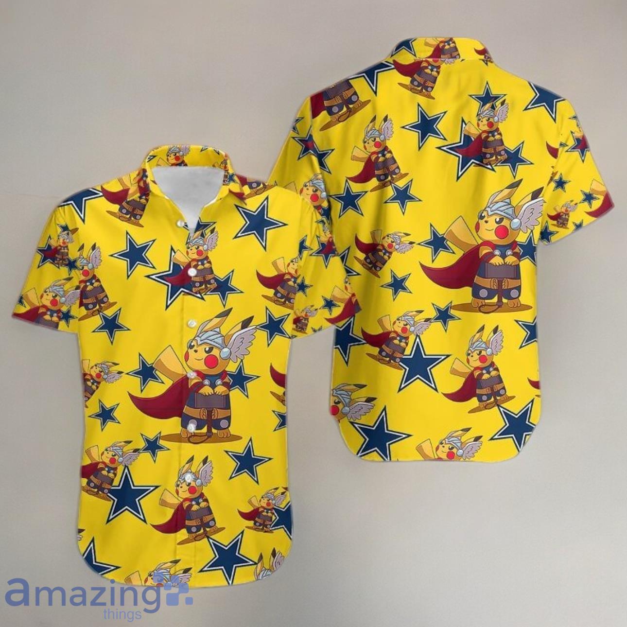 Pokemon Thor Marvel Luxury Hawaiian Shirt Dallas Cowboys image Pokemon Thor Marvel Luxury Hawaiian Shirt Dallas Cowboys Product Photo 1