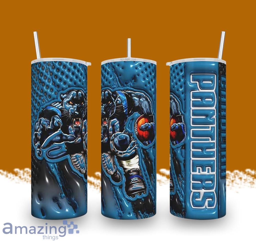 Puffy Carolina Panthers Mascot 3D Printed Tumbler Gift For Men And Women image Puffy Carolina Panthers Mascot 3D Printed Tumbler Gift For Men And Women Product Photo 1