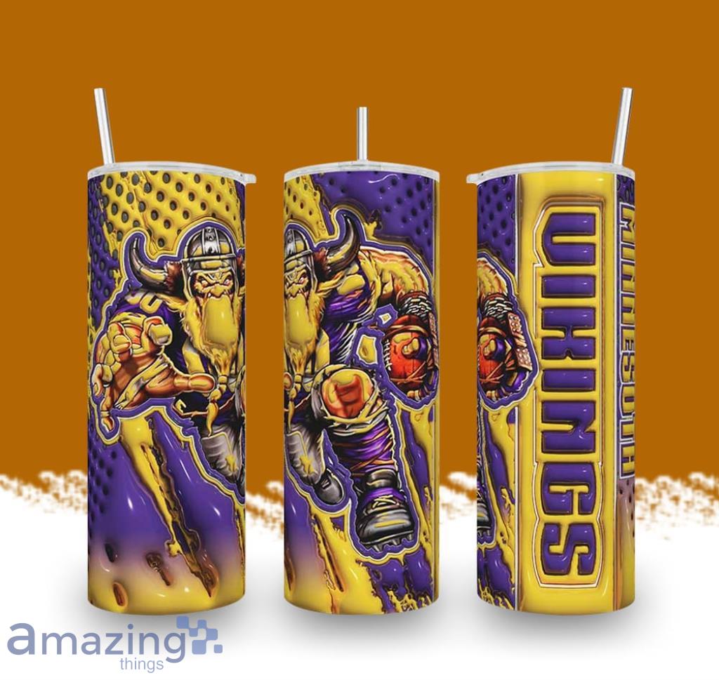 Puffy Minnesota Vikings Mascot 3D Printed Tumbler Gift For Men And Women image Puffy Minnesota Vikings Mascot 3D Printed Tumbler Gift For Men And Women Product Photo 1