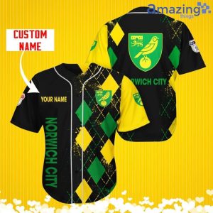 Norwich City Sports Logo Jersey Baseball Shirt Custom Name With Diamond Brush Pattern For Men And Women Product Photo 3