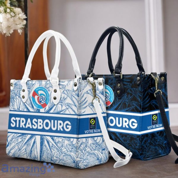 RC Strasbourg Alsace Leather Handbag Custom Name Gift For Women Product Photo 1
