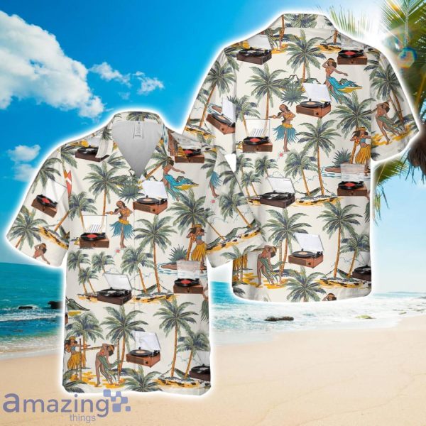 Record Player Hawaiian Shirt 3D Printed Button Shirt Product Photo 1