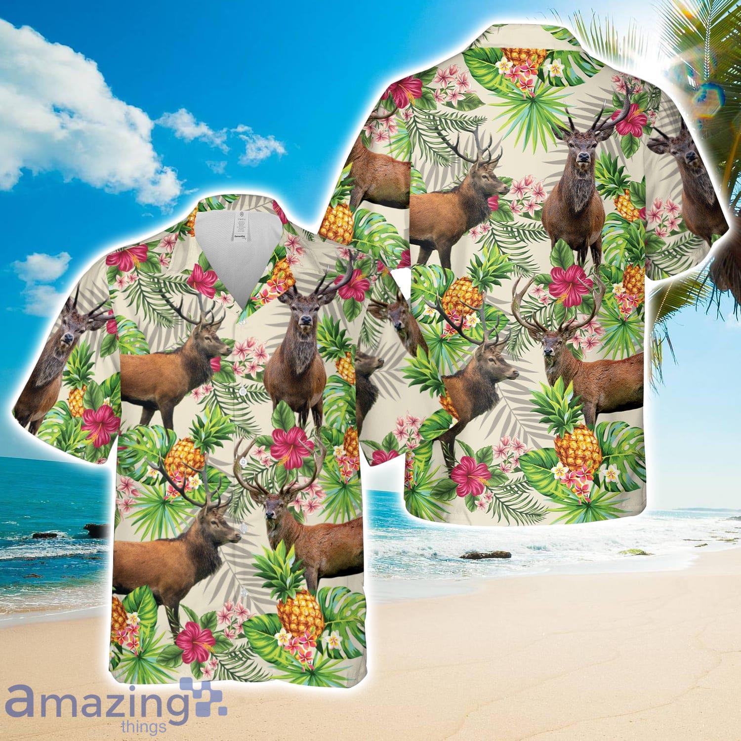 Red deer Hawaiian Shirt Cute Summer Gift image Red deer Hawaiian Shirt Cute Summer Gift Product Photo 1
