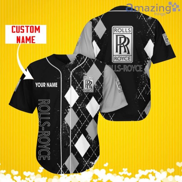 Rolls Royce Sports Logo Jersey Baseball Shirt Custom Name With Diamond Brush Pattern For Men And Women Product Photo 1