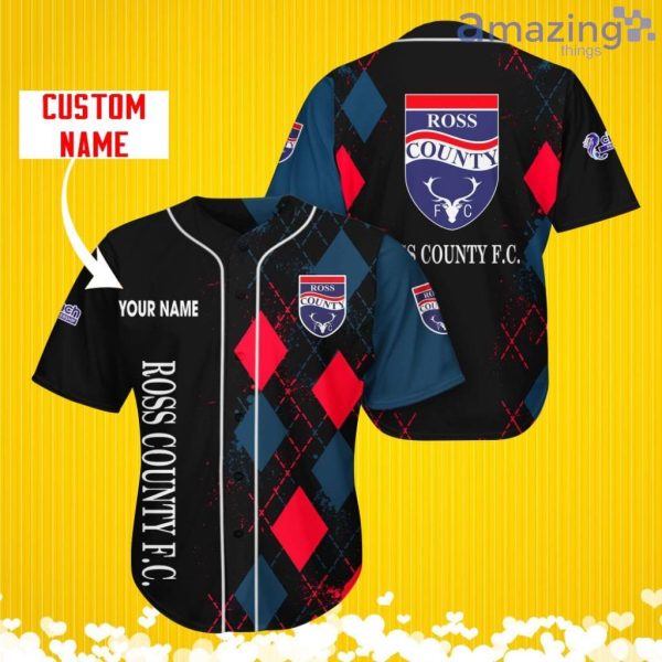 Ross County Sports Logo Jersey Baseball Shirt Custom Name With Diamond Brush Pattern For Men And Women Product Photo 2