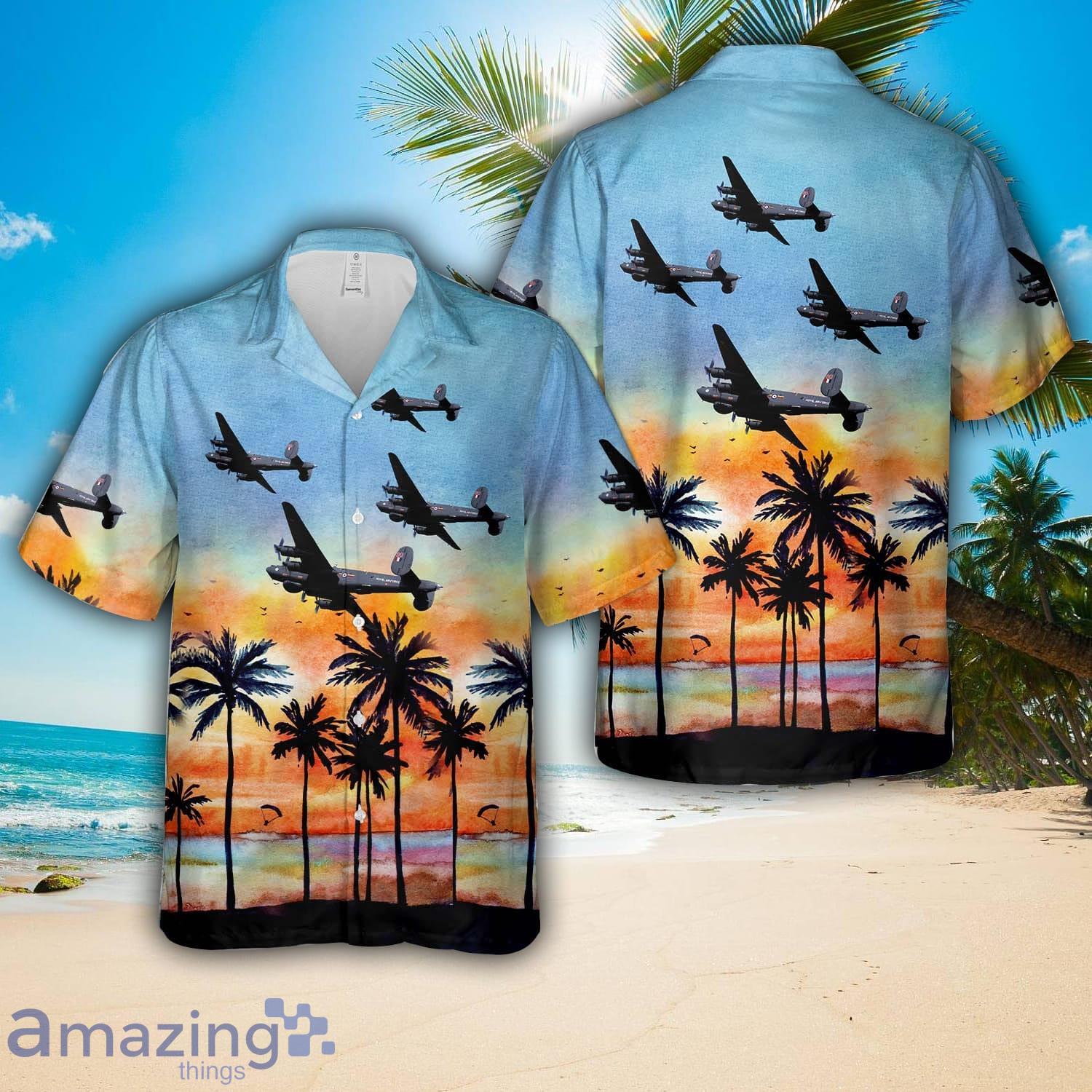 Royal Air Force Avro Shackleton AEW2 aircraft (sn WR960) of No. 8 Squadron RAF in 1982 Hawaiian Shirt 3D Printed Button Shirt image Royal Air Force Avro Shackleton AEW2 aircraft (sn WR960) of No. 8 Squadron RAF in 1982 Hawaiian Shirt 3D Printed Button Shirt Product Photo 1