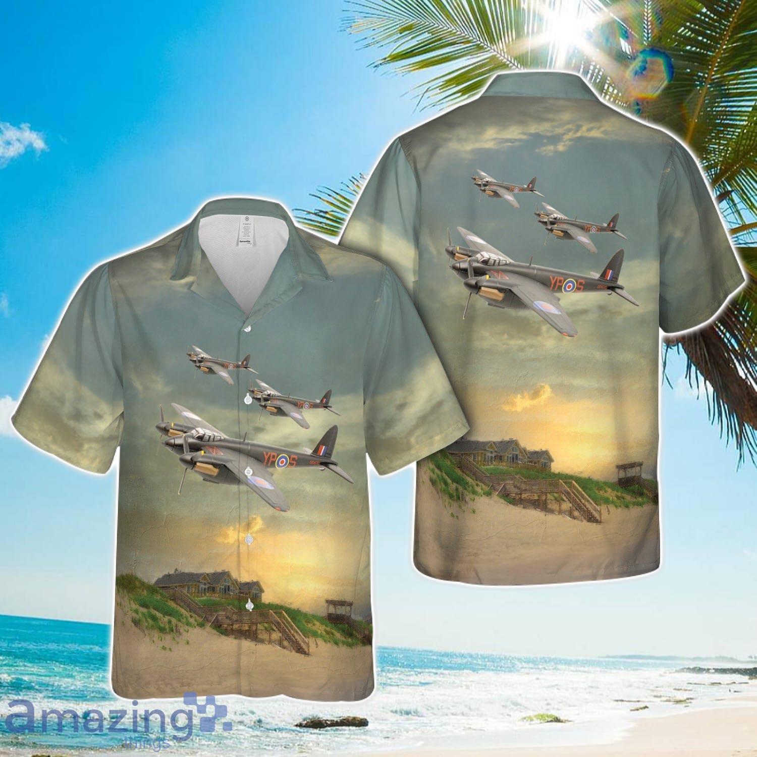 Royal Air Force De Havilland Mosquito NF MKII Night Fighter Bomber Hawaiian Shirt 3D Printed Button Shirt image Royal Air Force De Havilland Mosquito NF MKII Night Fighter-Bomber Hawaiian Shirt 3D Printed Button Shirt Product Photo 1