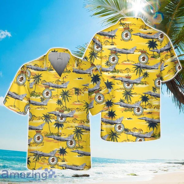 Royal Air Force No. 11 Squadron RAF Eurofighter Typhoon FGR.4 Pocket Hawaiian Shirt 3D Printed Button Shirt Product Photo 1