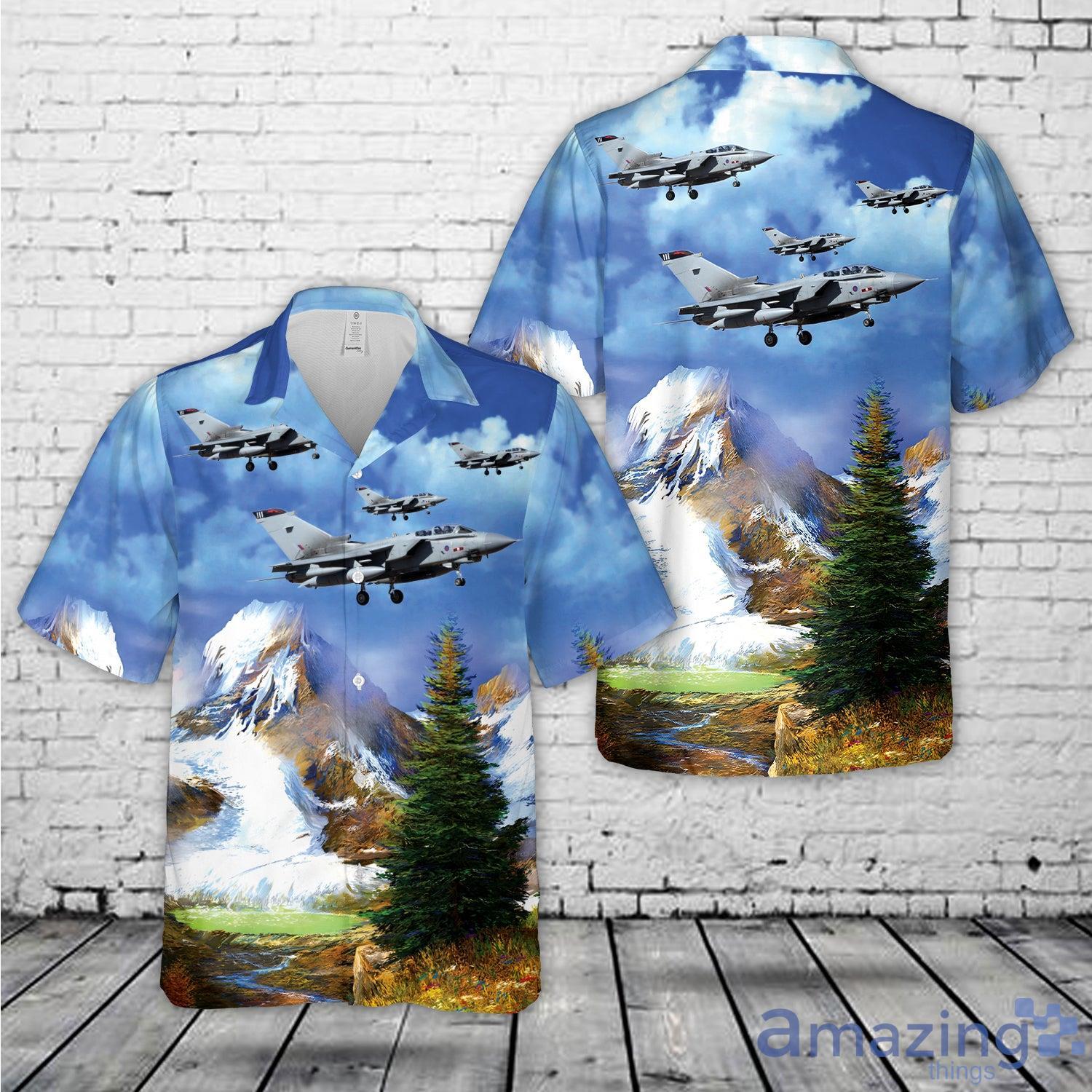 Royal Air Force (RAF) Panavia GR4 Tornado 111 ZD850 (Tail fin flash 617 Squadron Dambusters Hawaiian Shirt Summer Holiday Gift image Royal Air Force (RAF) Panavia GR4 Tornado 111 ZD850 (Tail fin flash 617 Squadron Dambusters Hawaiian Shirt Summer Holiday Gift Product Photo 1