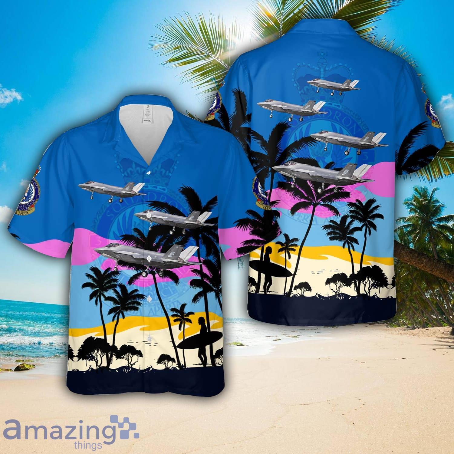 Royal Australian Air Force F 35A Joint Strike Fighter, A35 009, Of No. 3 Squadron RAAF Hawaiian Shirt 3D Printed Button Shirt image Royal Australian Air Force F-35A Joint Strike Fighter, A35-009, Of No. 3 Squadron RAAF Hawaiian Shirt 3D Printed Button Shirt Product Photo 1