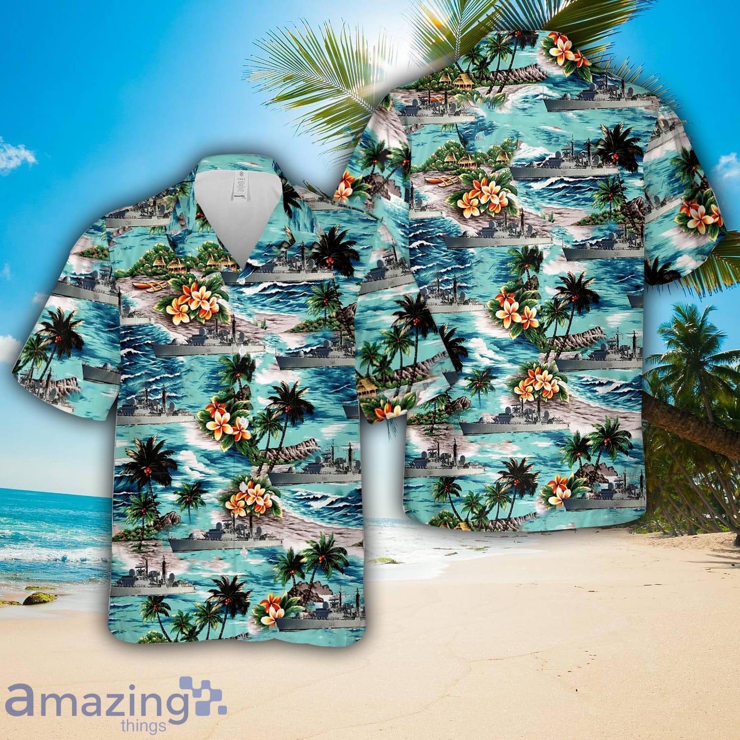 Royal Navy HMS Birmingham (D86) Type 42 destroyer Hawaiian Shirt Beach Holiday image Royal Navy HMS Birmingham (D86) Type 42 destroyer Hawaiian Shirt Beach Holiday Product Photo 1