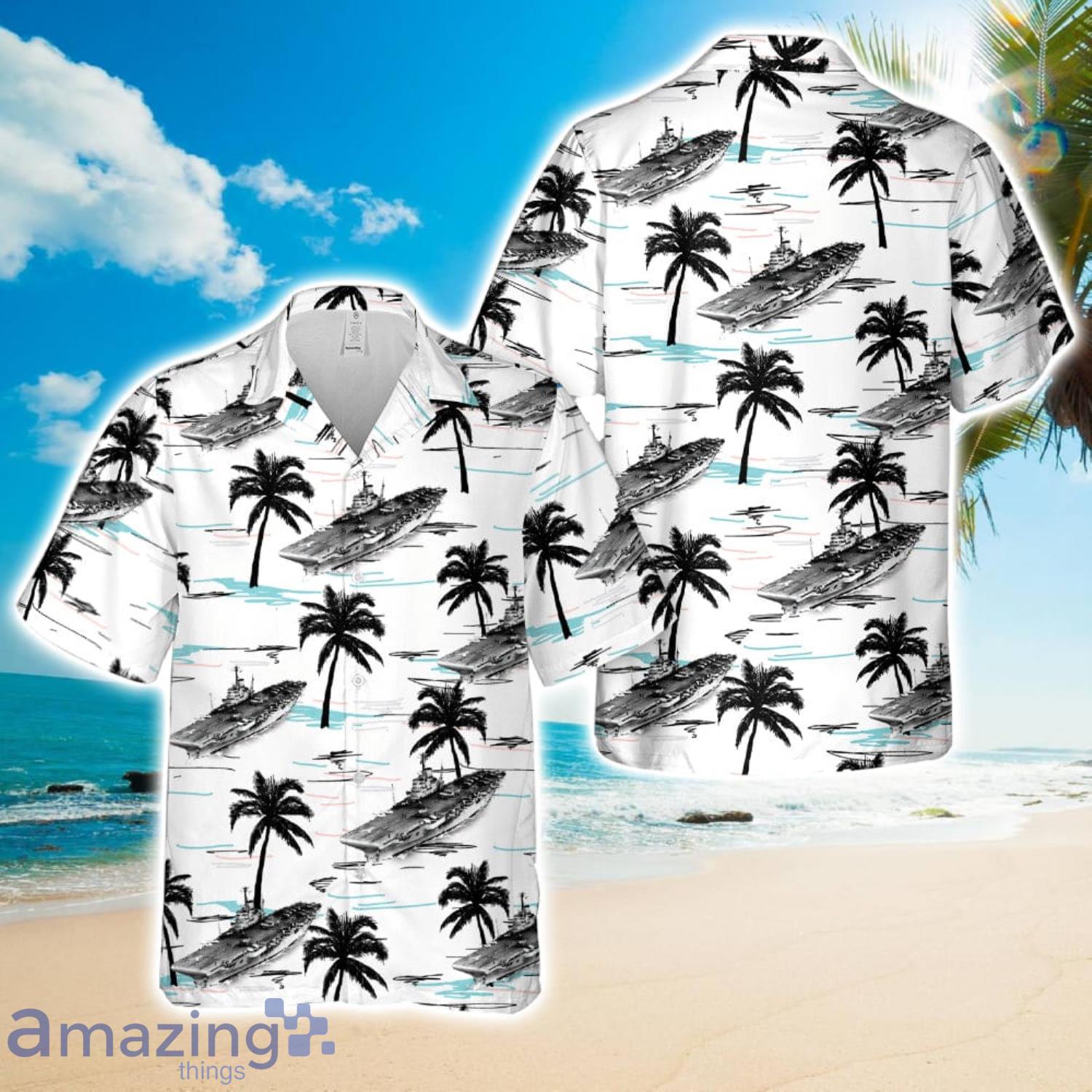 Royal Navy HMS Illustrious (87) AOP Hawaiian Shirt Summer Holiday Gift image Royal Navy HMS Illustrious (87) AOP Hawaiian Shirt Summer Holiday Gift Product Photo 1