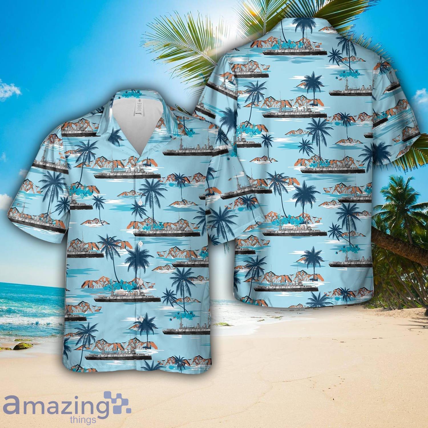 Royal Navy Orlando class cruiser HMS Australia (1886) Hawaiian Shirt 3D Printed Button Shirt image Royal Navy Orlando-class cruiser HMS Australia (1886) Hawaiian Shirt 3D Printed Button Shirt Product Photo 1
