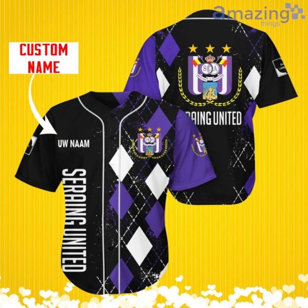 R.S.C. Anderlecht Sports Logo Jersey Baseball Shirt Custom Name With Diamond Brush Pattern For Men And Women Product Photo 1